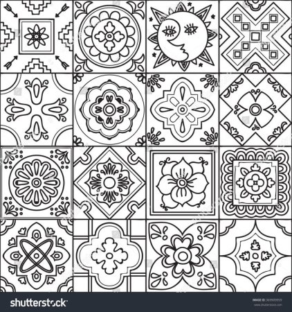 Трафарет мексиканской плитки Талавера