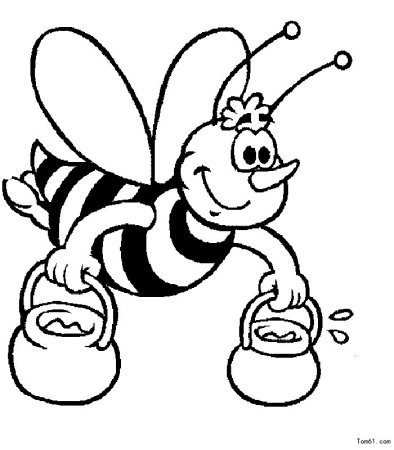 Пчела раскраска