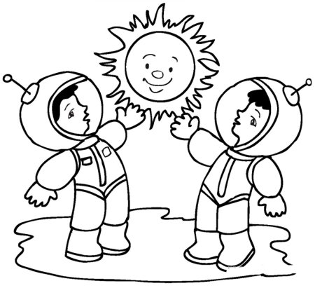 Космонавт раскраска для детей