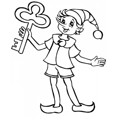 Буратино. Раскраска.