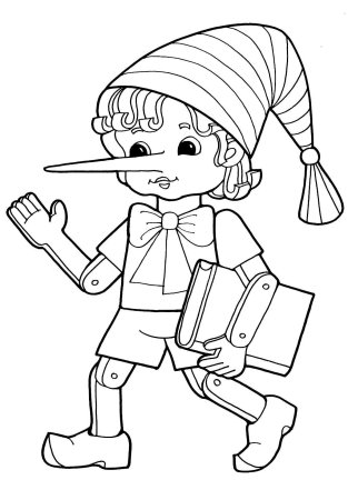 Буратино. Раскраска.