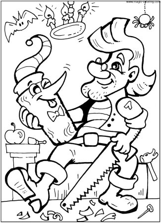 Раскраска золотой ключик или приключения Буратино Мальвина