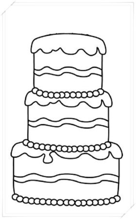 Торт раскраска легкая