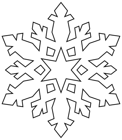 Снежинка трафарет для вырезания