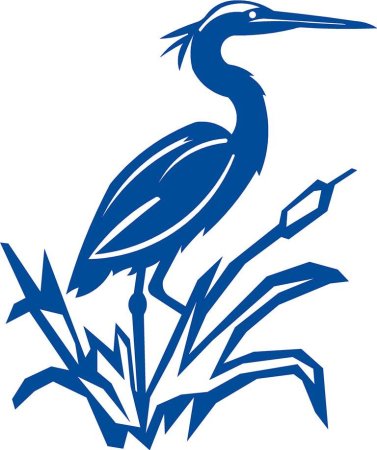 Цапля трафарет