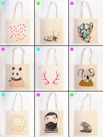 Сумка шопер с интересными рисунками