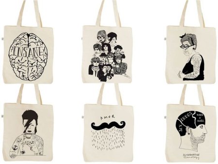 Рисунок на сумке шоппере