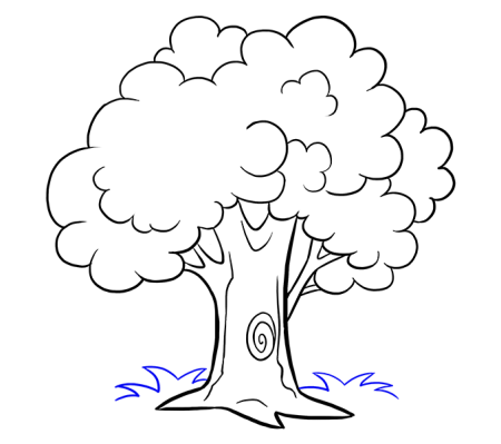 Раскраска дерево без листьев