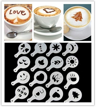 Трафареты для бариста для кофе, латте, капучино,