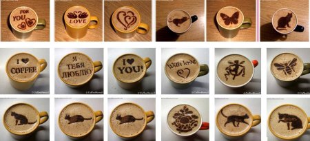 Рисунок из корицы на кофе