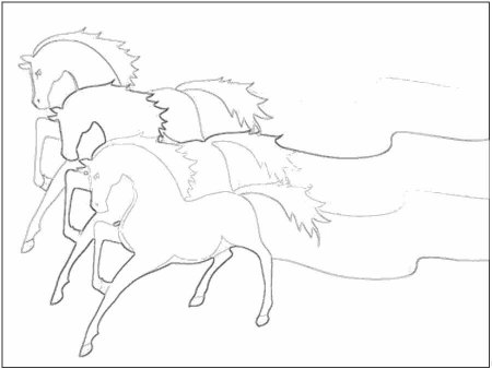 Тройка лошадей трафарет