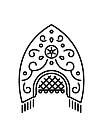Кокошник раскраска