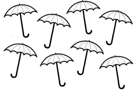 Трафарет зонтика для вырезания