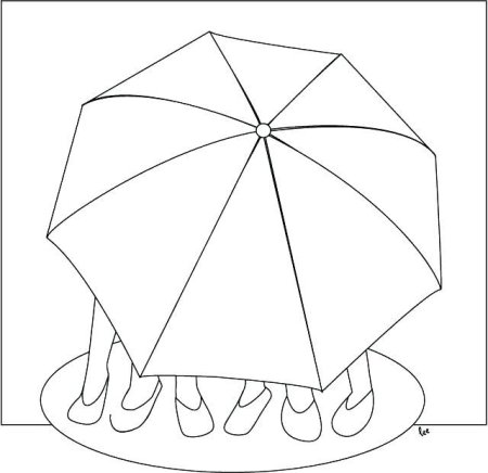 Зонт трафарет для печати