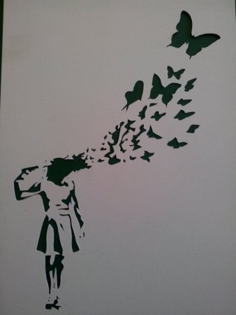 Трафаретное граффити Бэнкси