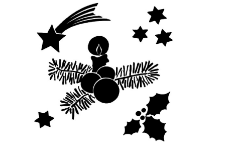 Трафареты на окна простые