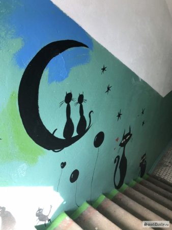 Наклейки на стену в подъезде