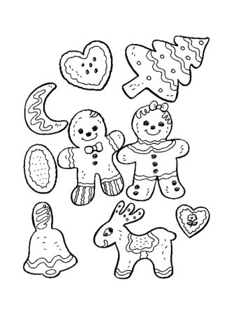 Gingerbread man раскраска для детей