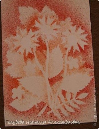 Листья в технике набрызг