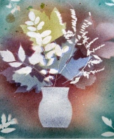 Осенний букет техника набрызг