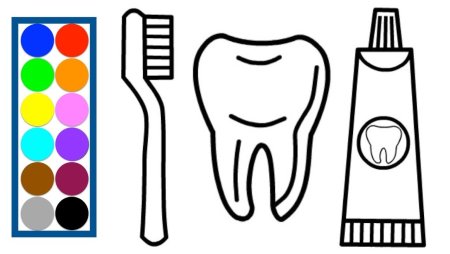 Зубная паста раскраска для детей