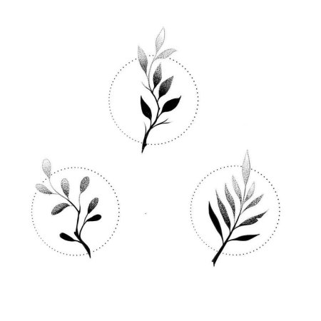 Трафарет ветка с листьями