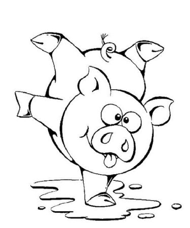Шаблон свинки для рисования