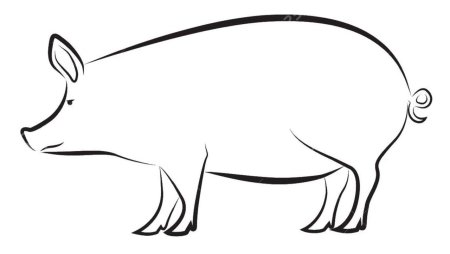 Трафарет поросенка для детей