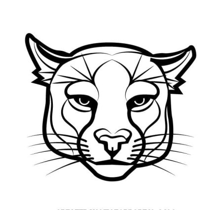 Пума силуэт морда