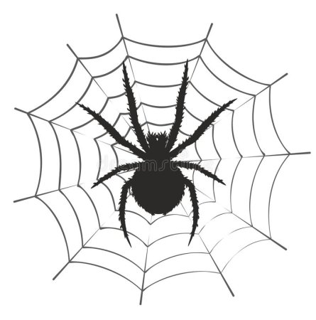 Паук на паутине силуэт