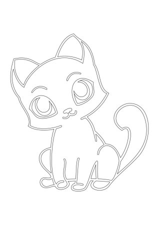Трафарет котика для рисования