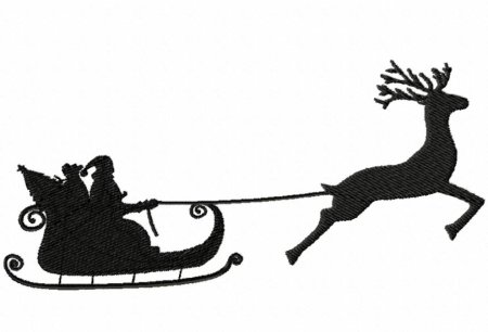 Силуэт Деда Мороза на санях