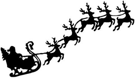 Упряжка Деда Мороза на окно