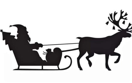 Силуэт Деда Мороза на санях
