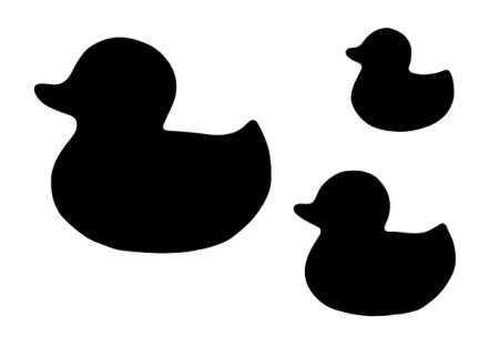 Утка с утятами силуэт