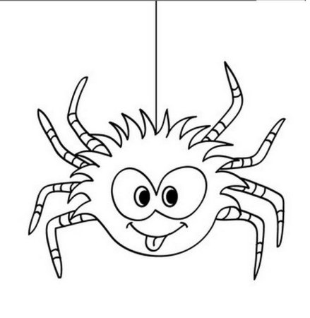 Раскраска паук на Хэллоуин