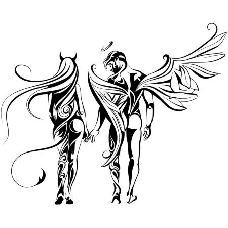 Тату ангел и демон