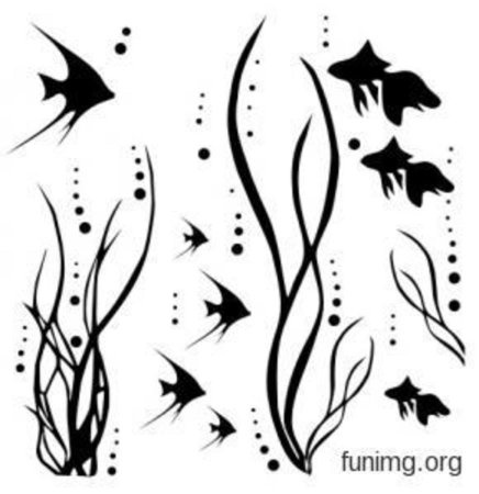 Трафареты для декора стен рыбы