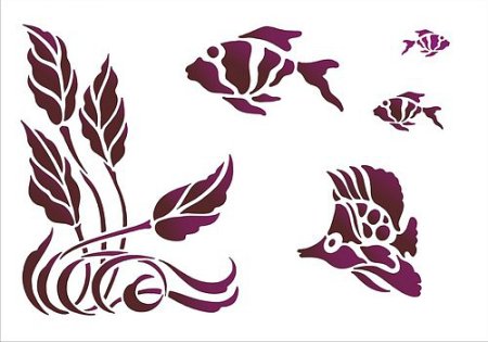 Трафареты для декора водоросли