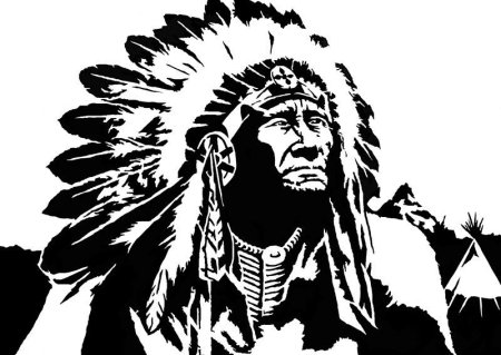Трафарет индейца