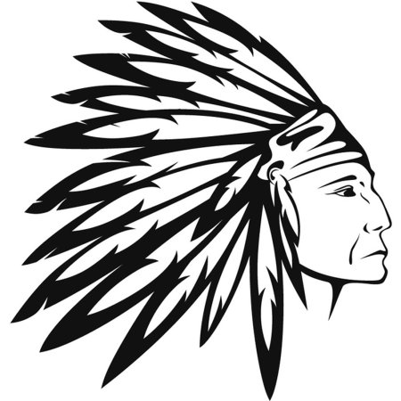 Лицо индейца с перьями