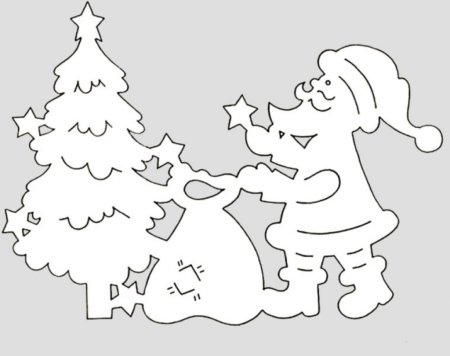 Трафареты на окна новогодние