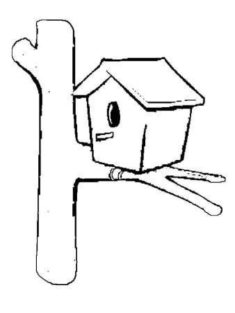 Птичка с домиком раскраска