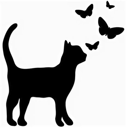 Трафарет кошки для вырезания из бумаги