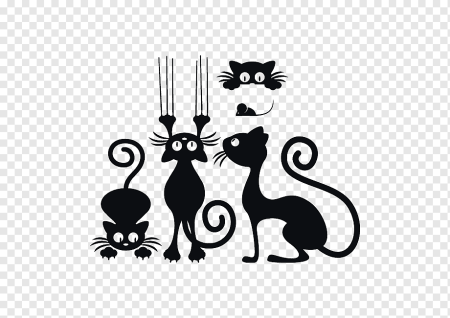 Силуэты кошек на стену