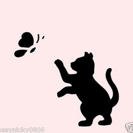 Силуэт кошки трафарет для декора