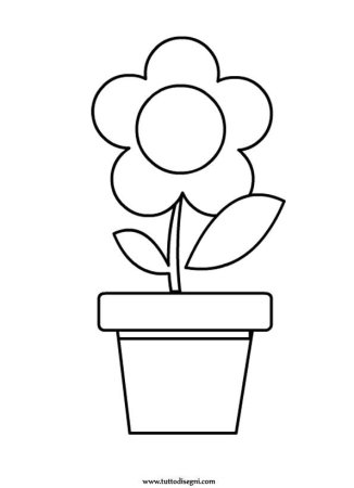 Раскраска цветочек в горшочке