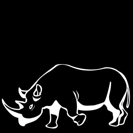 Носорог на черном фоне