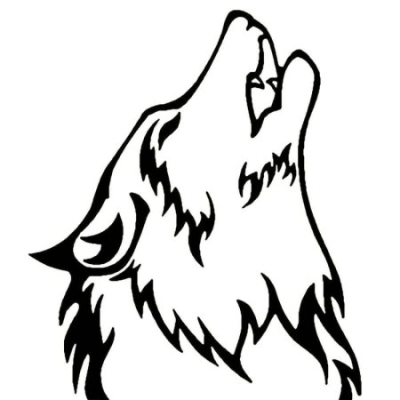 Трафарет для выжигания волк
