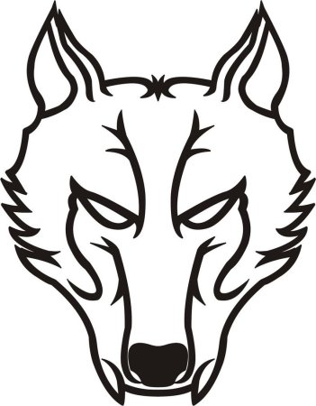 Очертания морды волка